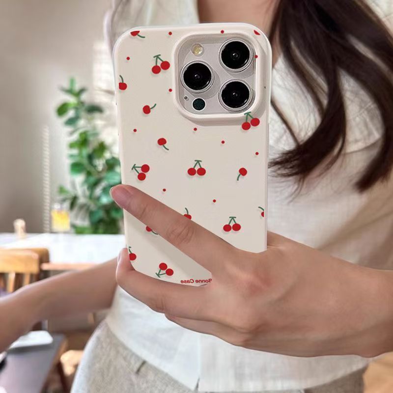Samsung Galaxy A55 - Sevimli Karikatür Kiraz Lichee Desen Telefon