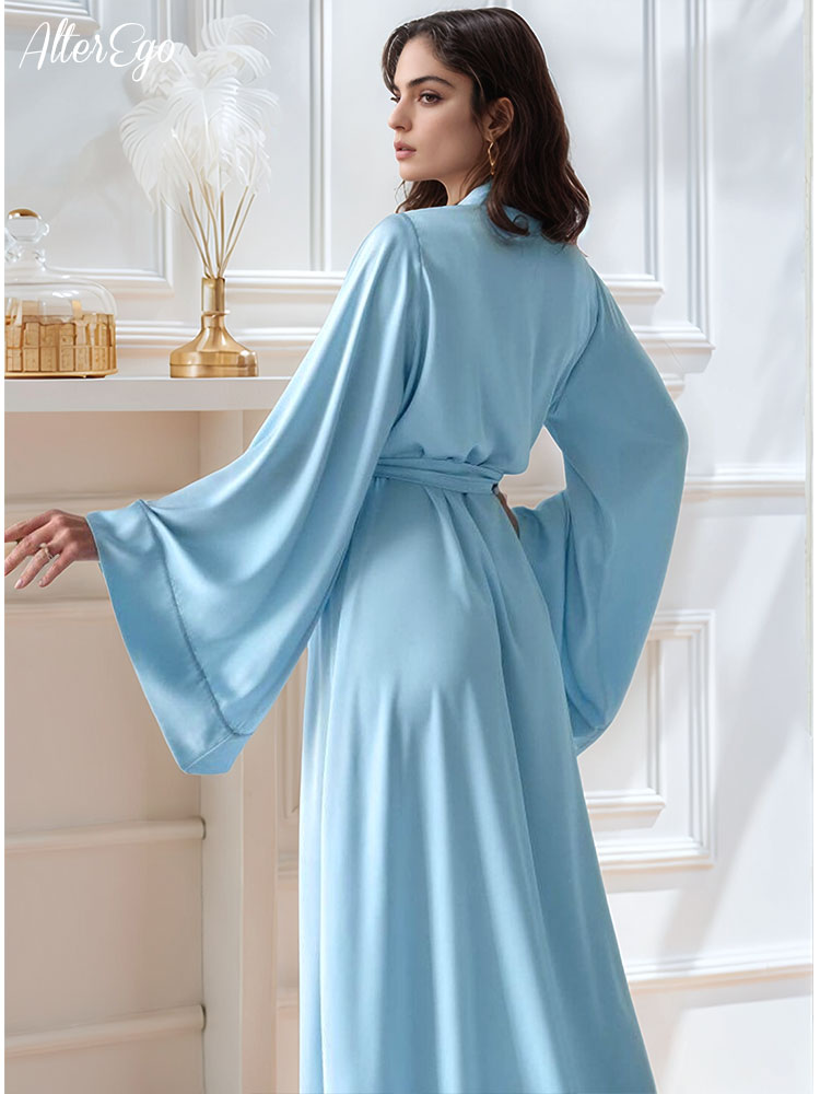 Luxury Lifestyle Women - Kat Uzunluk Gelin Kimono Bej Ipek